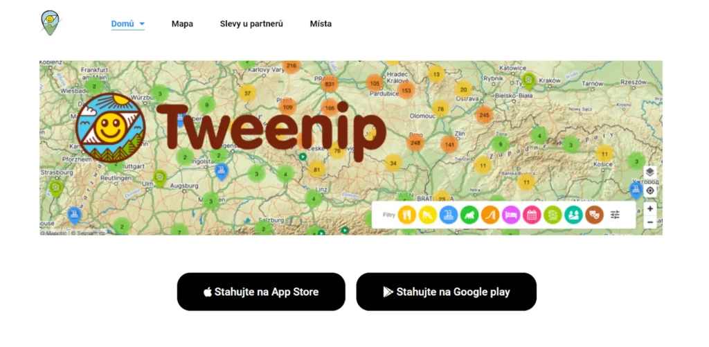 The TweenIP website – baby friendly spots in Czechia